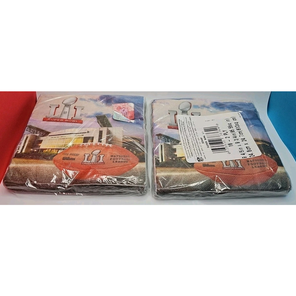 Lot Of 2 Super Bowl LI Napkins NFL Officially Licensed Houston 02.05.2017